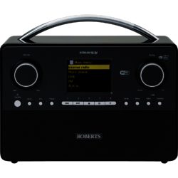 Roberts Stream93i Black - Stylish DAB/FM/Internet Radio with WiFi Clock Duo Alarms  USB Porta and Line-in Socket